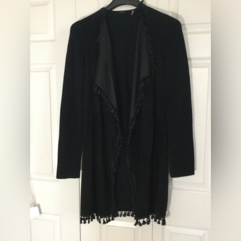 Tahari BlackTassel Cardigan Sweater